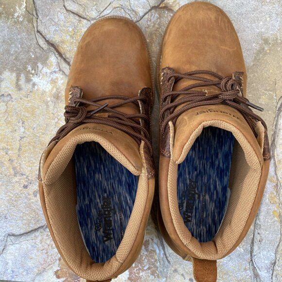 Wrangler Leather Work Boots Men\'s 11 Medium Heritage Wedge kmq0001 Height 4\